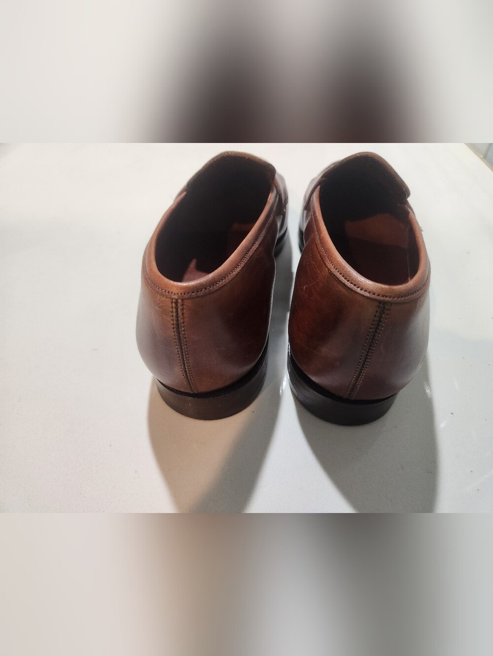 Edward Green X Paul Stuart Leather Mens  Brown Loafers Size 7 D  Handmade NWOB - Picture 8 of 11